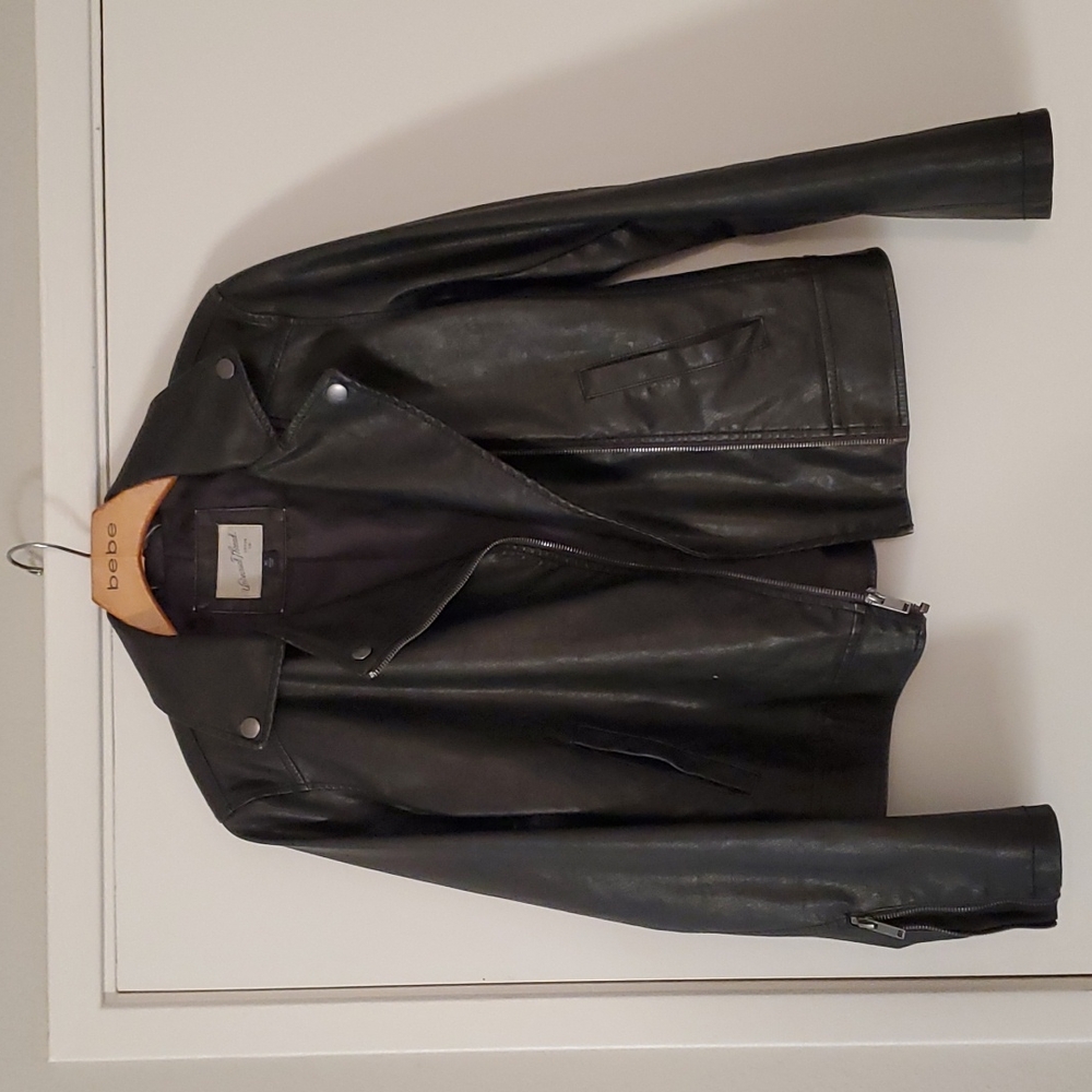 Black Vegan Leather Coat